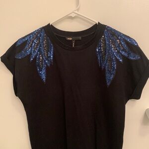 Boxy sequin detail tee MAJE